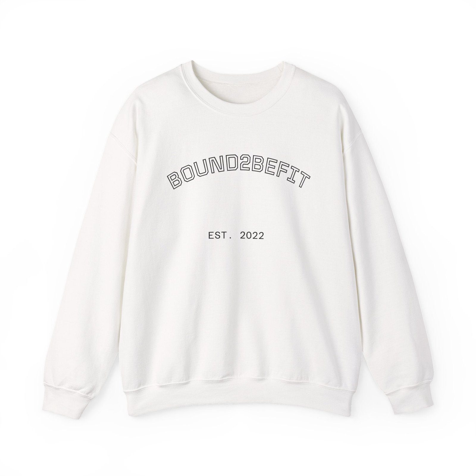 Crewneck Sweatshirt — “BOUND2BEFIT” Minimal Logo Crewneck (Est. 2022)