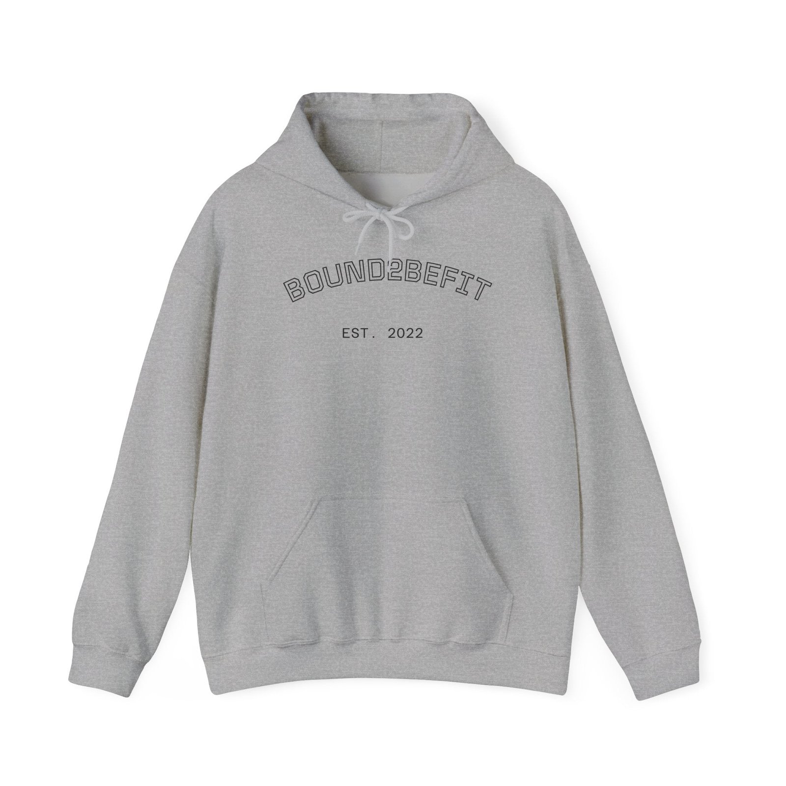 Bound2BeFit Hoodie - 'EST 2022' Minimal Fitness Pullover