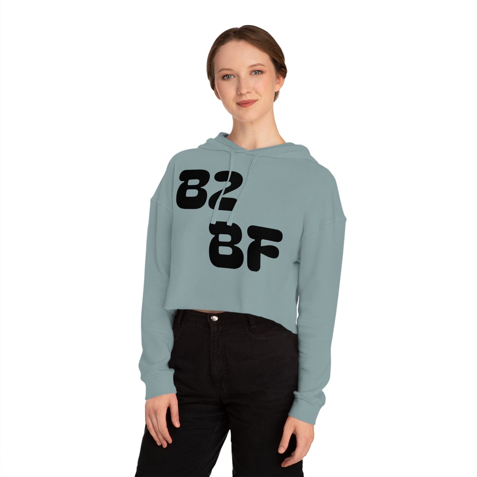 Cropped Hoodie — Camo “82 8F” Front & “Greatness Is Made!” Back