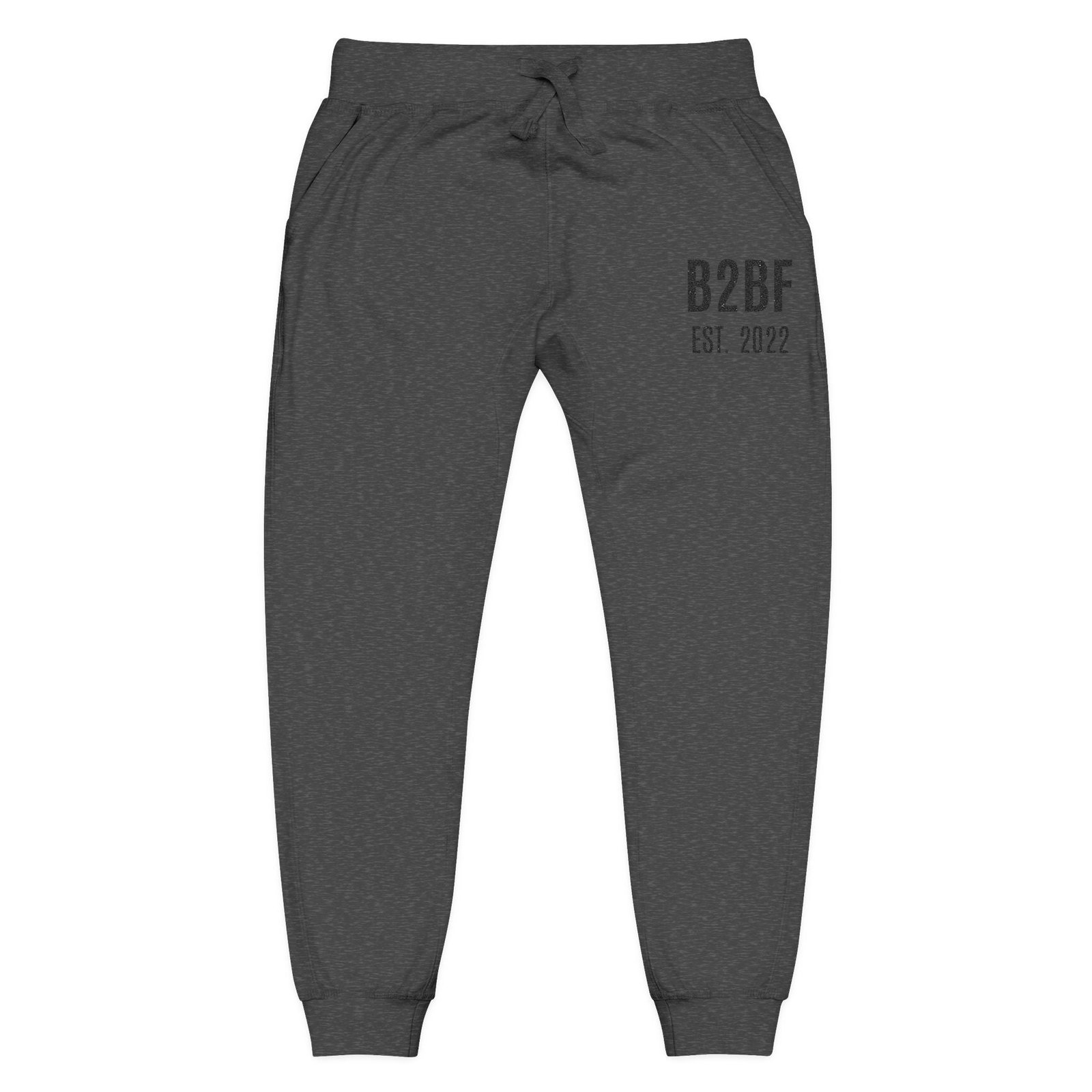 Embroidered 'B2BF EST. 2022' Fleece Sweatpants — Cozy Coral Joggers