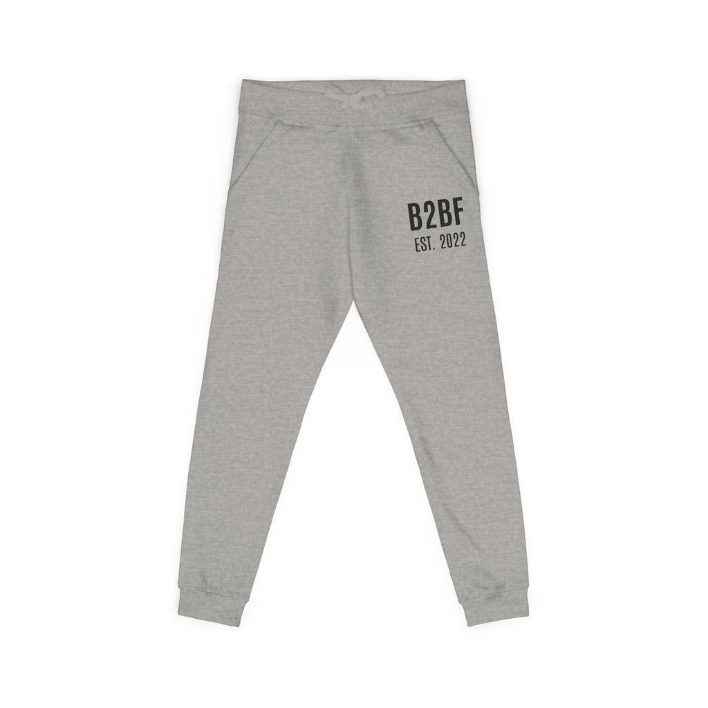 Embroidered 'B2BF EST. 2022' Fleece Sweatpants — Cozy Coral Joggers