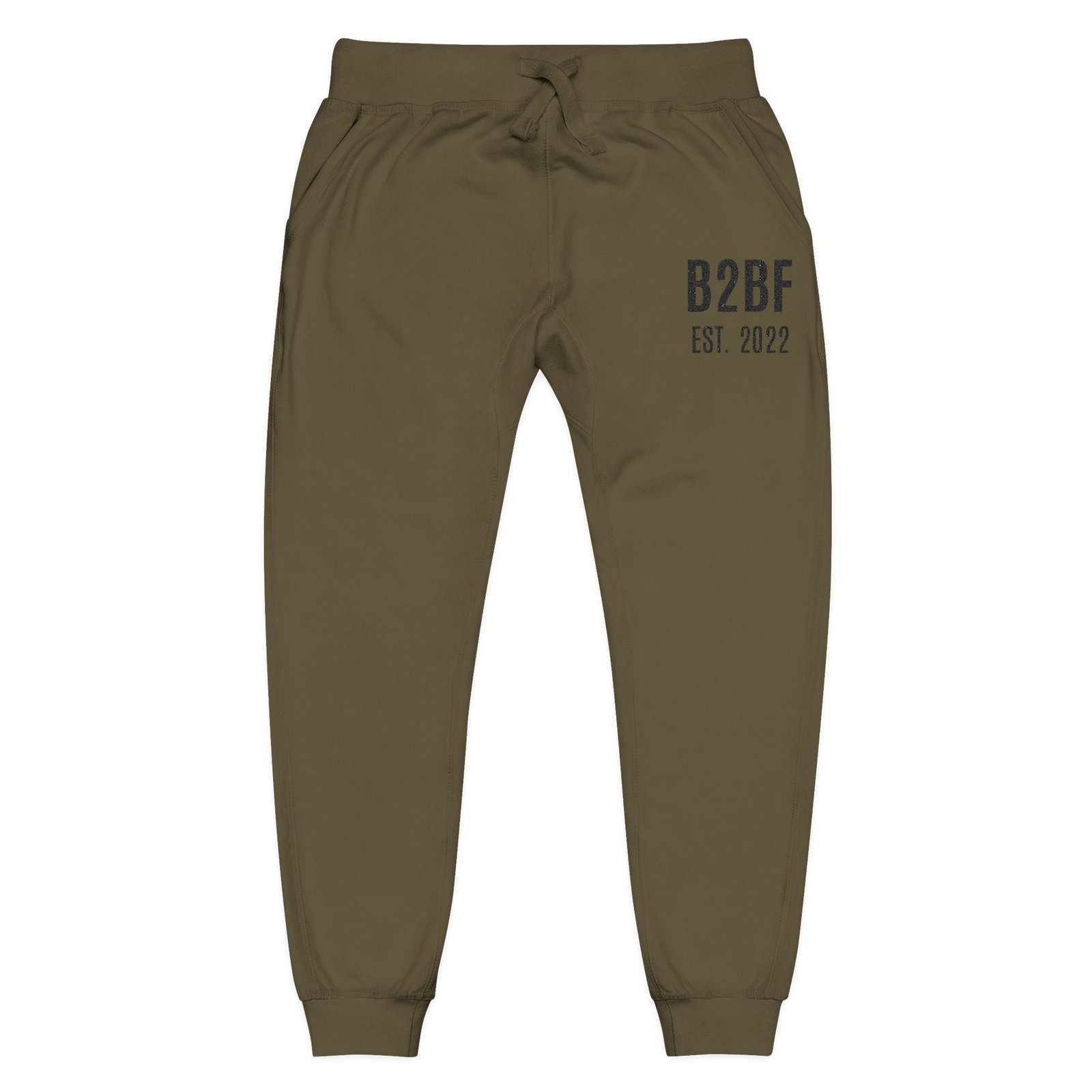 Embroidered 'B2BF EST. 2022' Fleece Sweatpants — Cozy Coral Joggers