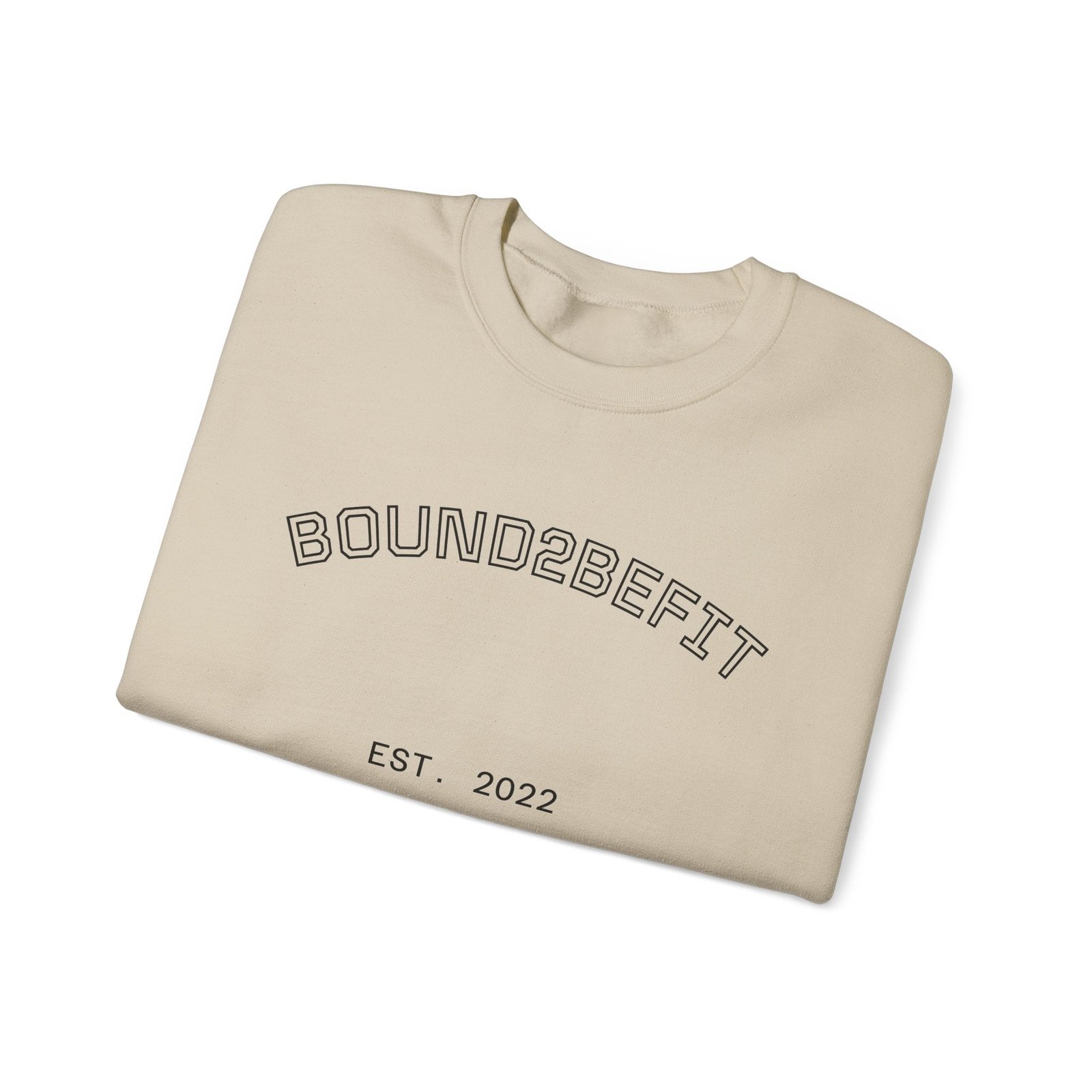 Crewneck Sweatshirt — “BOUND2BEFIT” Minimal Logo Crewneck (Est. 2022)