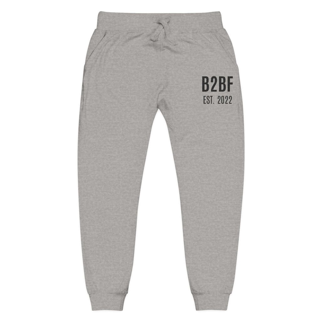 Embroidered 'B2BF EST. 2022' Fleece Sweatpants — Cozy Coral Joggers