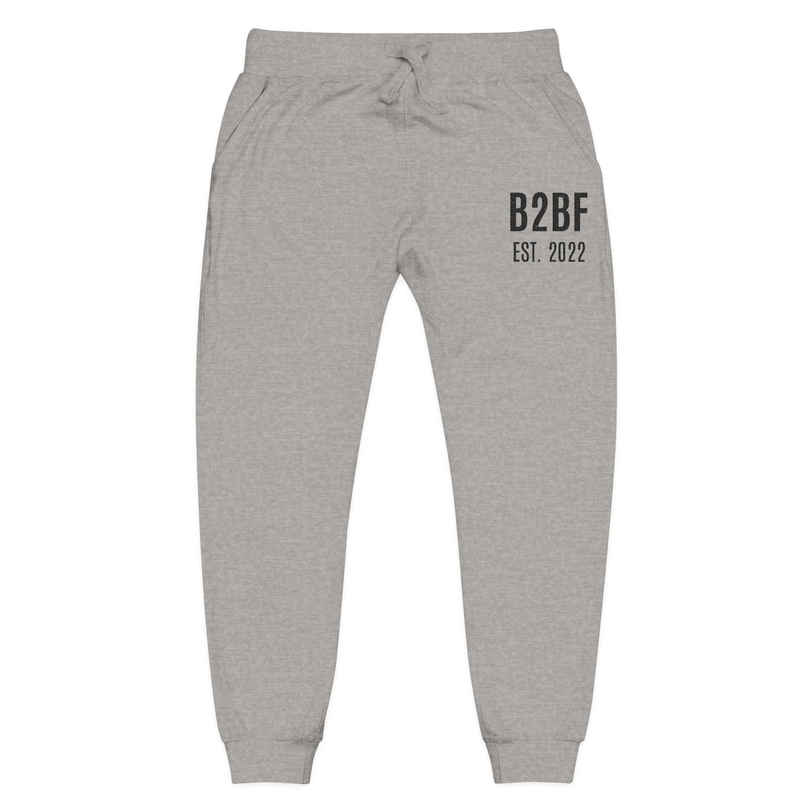 Embroidered 'B2BF EST. 2022' Fleece Sweatpants — Cozy Coral Joggers