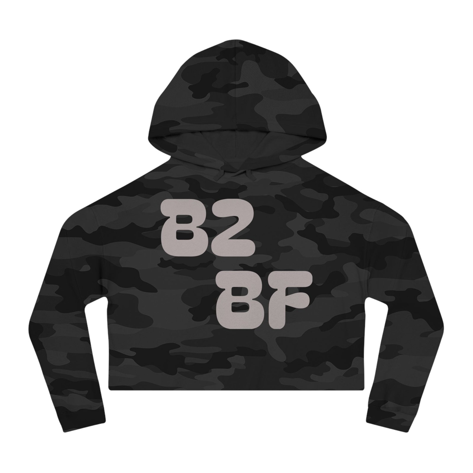 Cropped Hoodie — Camo “82 8F” Front & “Greatness Is Made!” Back