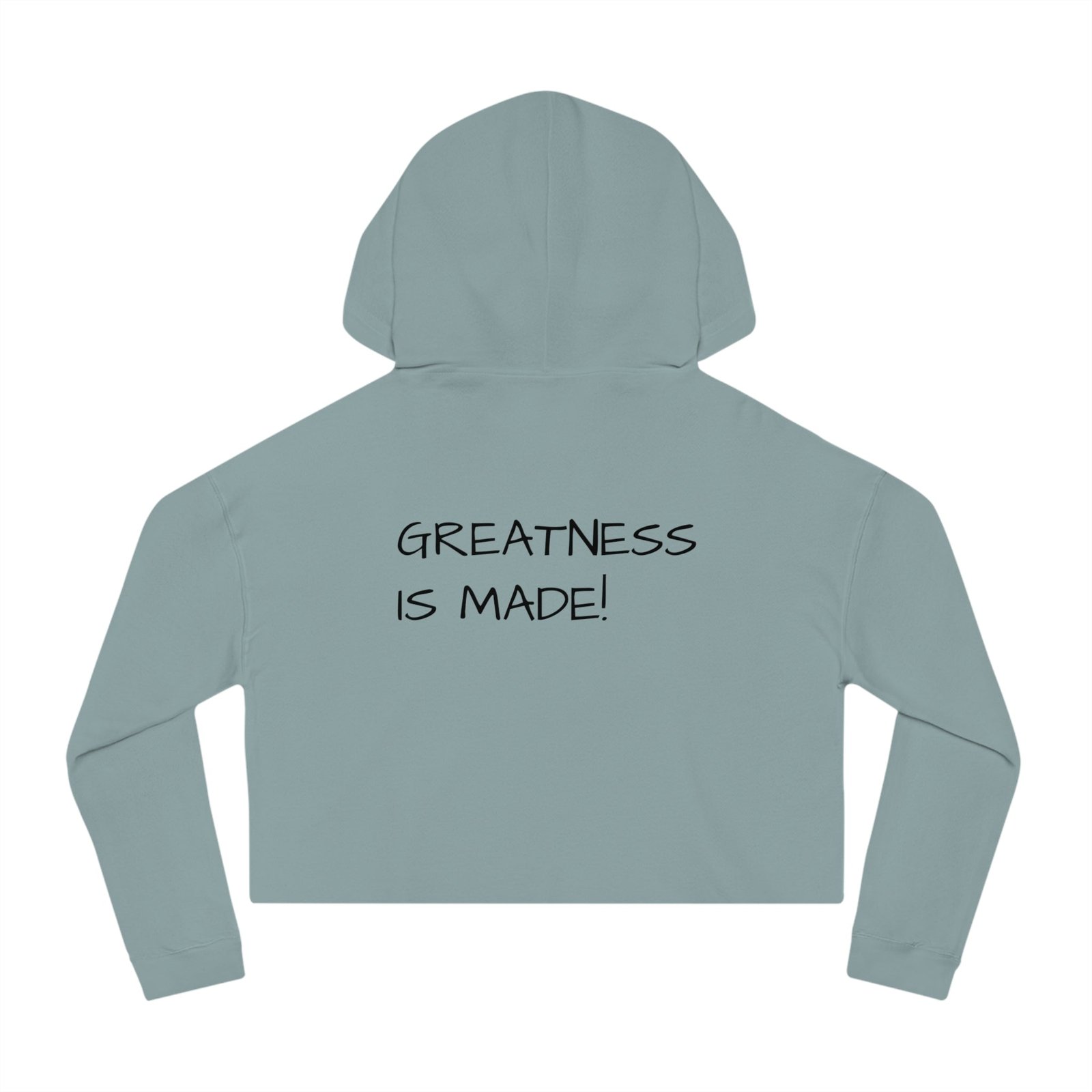 Cropped Hoodie — Camo “82 8F” Front & “Greatness Is Made!” Back