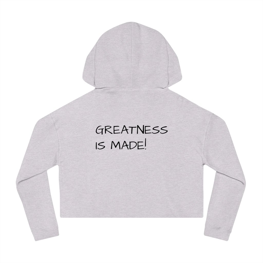 Cropped Hoodie — Camo “82 8F” Front & “Greatness Is Made!” Back
