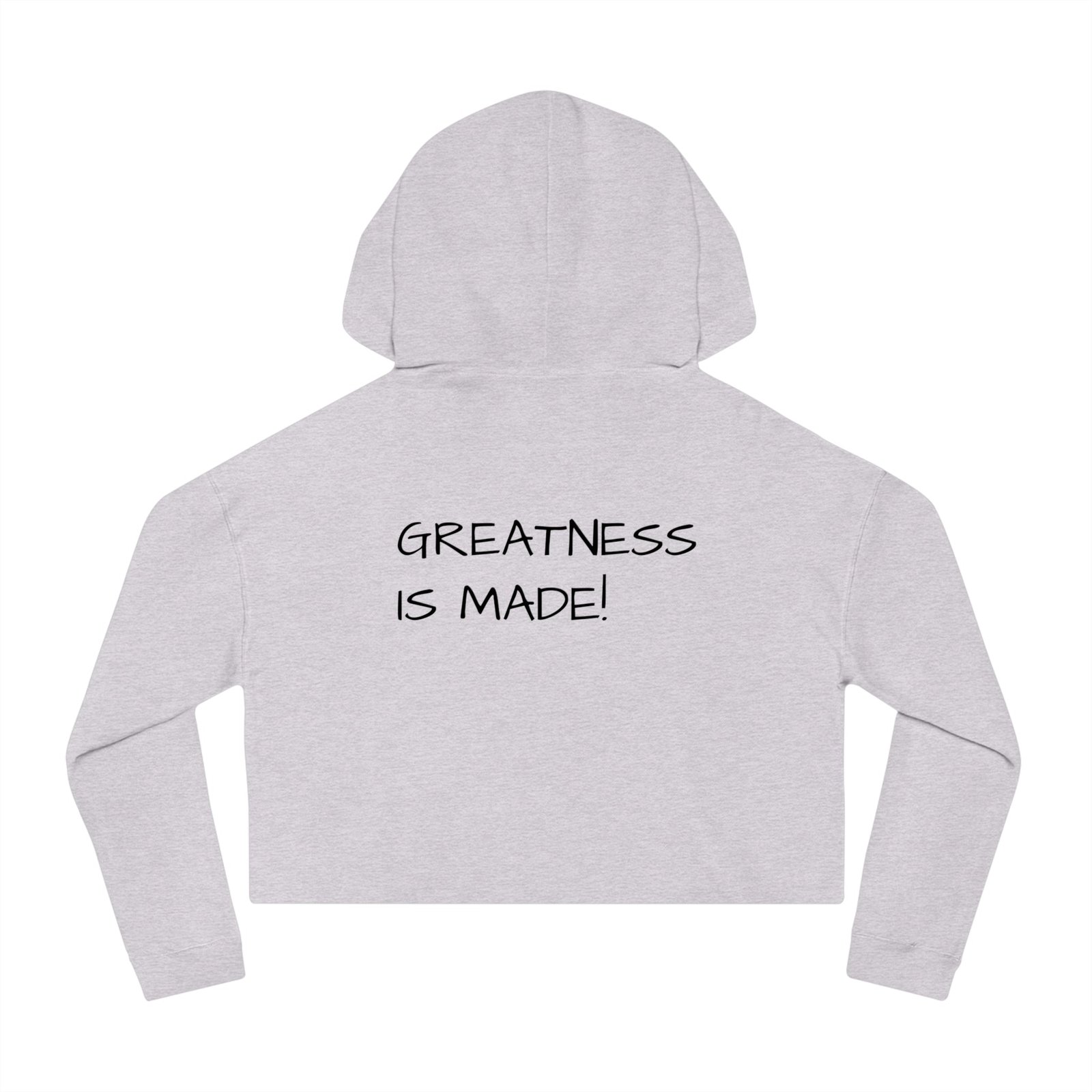 Cropped Hoodie — Camo “82 8F” Front & “Greatness Is Made!” Back