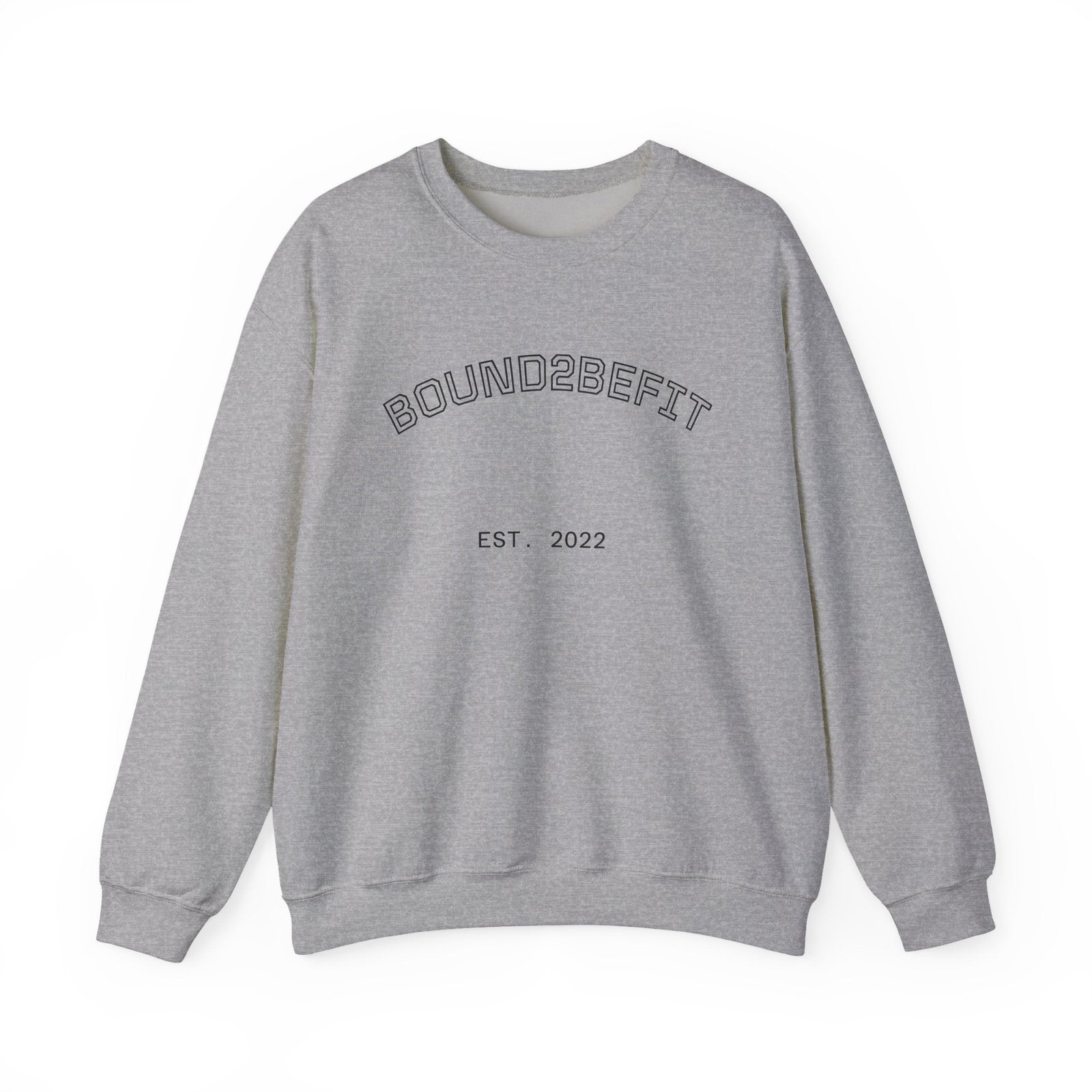 Crewneck Sweatshirt — “BOUND2BEFIT” Minimal Logo Crewneck (Est. 2022)